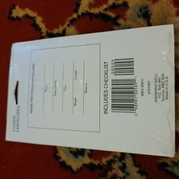 Baby Announcement Cards with Envelopes (Unisex) - Picture 2 of 3